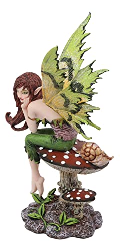 Amy Brown Fairy on Giant Toadstool Statue