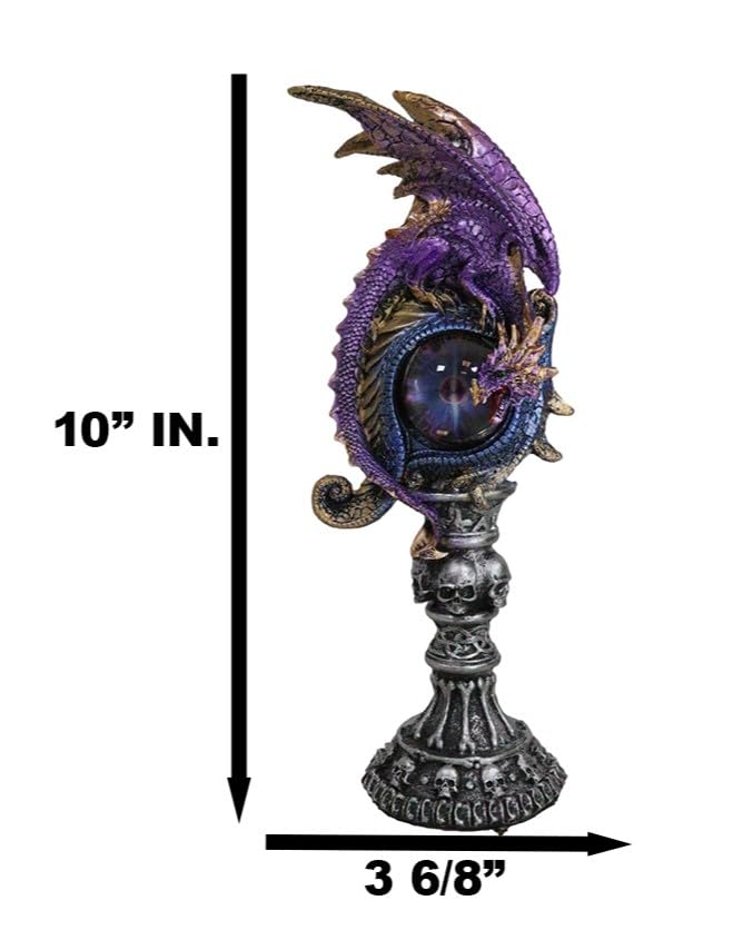 Purple Twilight Dragon Figurine with Alchemy Skulls