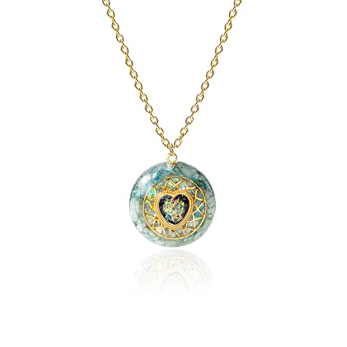 Heart-Shaped Orgone Pendant Necklace with Reiki Crystals