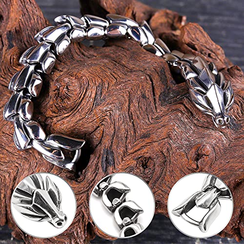 Viking Dragon Ouroboros Stainless Steel Bracelet