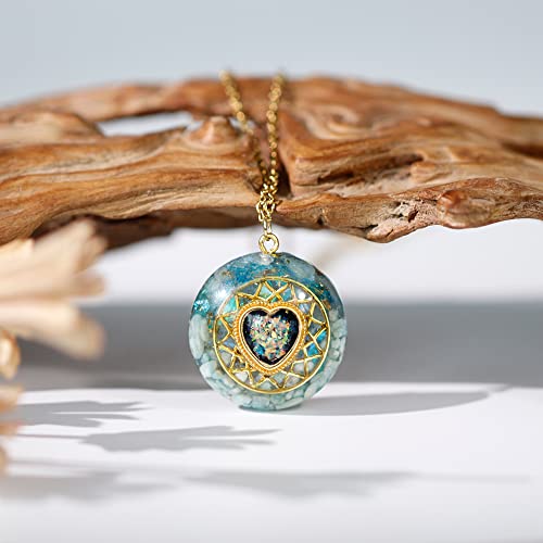 Heart-Shaped Orgone Pendant Necklace with Reiki Crystals
