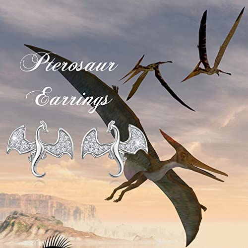 Flying Dragon Stud Earrings in Sterling Silver