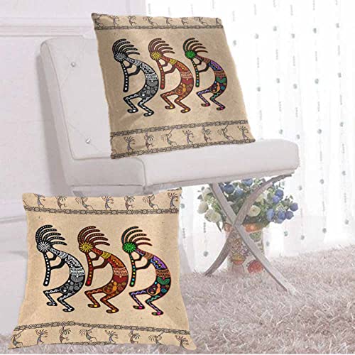 Kokopelli Throw Pillow Covers - Set of 2