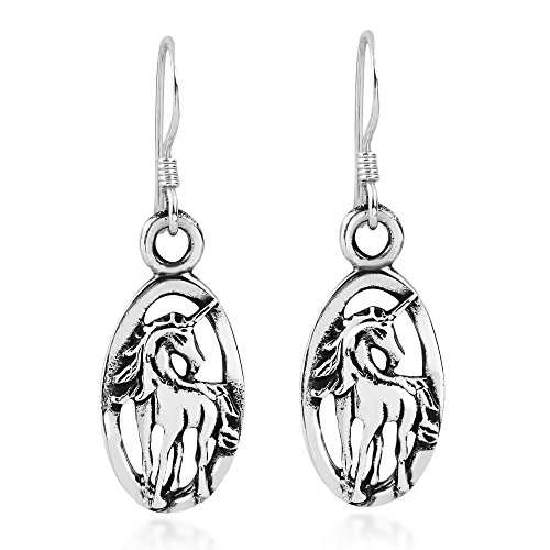 Sparkling Unicorn .925 Silver Dangle Earrings