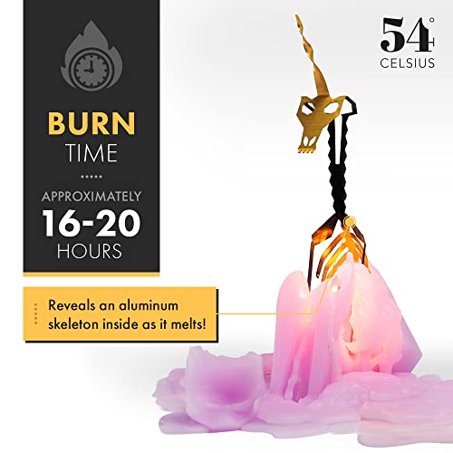 Lilac PyroPet Unicorn Candle with Metallic Skeleton