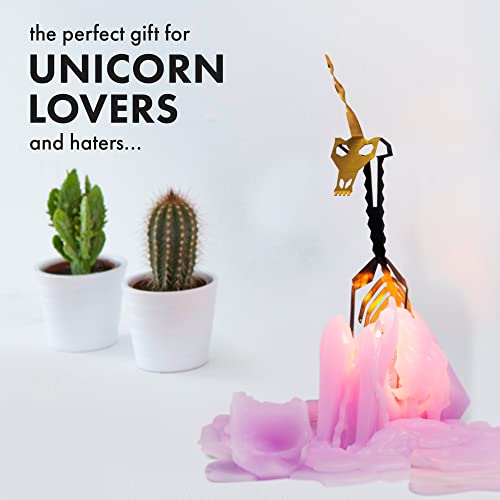 Lilac PyroPet Unicorn Candle with Metallic Skeleton