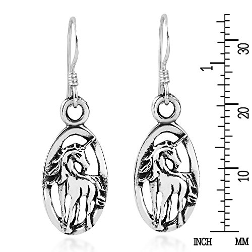 Sparkling Unicorn .925 Silver Dangle Earrings
