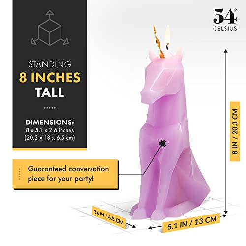 Lilac PyroPet Unicorn Candle with Metallic Skeleton