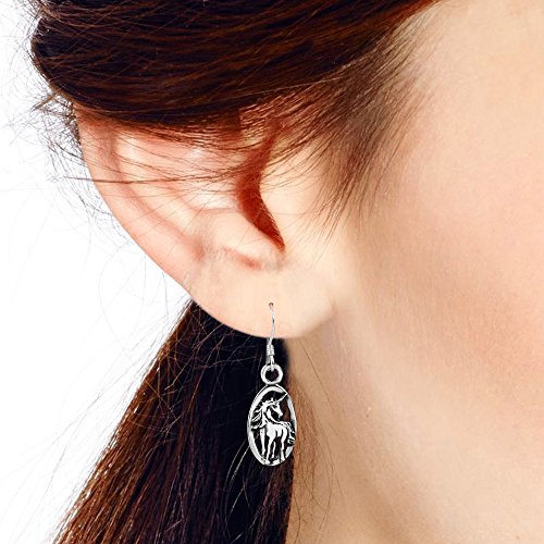 Sparkling Unicorn .925 Silver Dangle Earrings