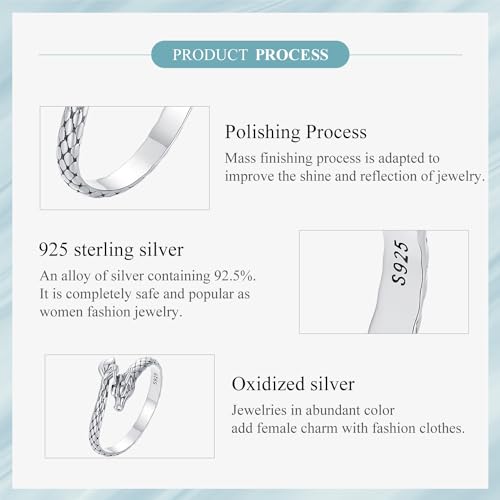 Dainty 925 Silver Dragon Wrap Ring for Women
