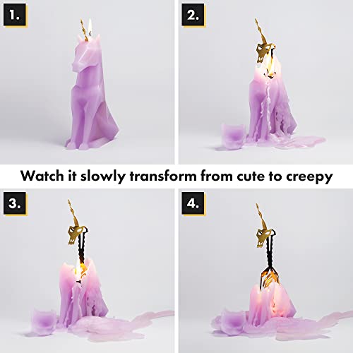 Lilac PyroPet Unicorn Candle with Metallic Skeleton