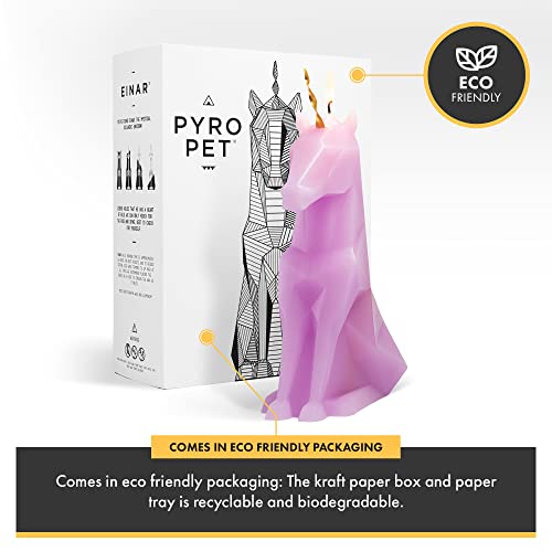Lilac PyroPet Unicorn Candle with Metallic Skeleton