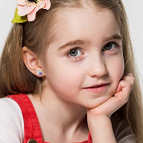 Sterling Silver Dragon Earrings with Lucky Stone