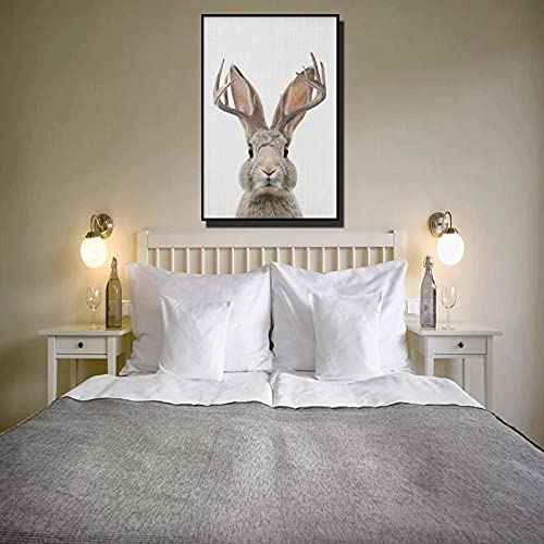 Framed Jackalope Wall Art for Nursery Decor