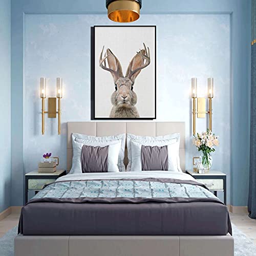 Framed Jackalope Wall Art for Nursery Decor