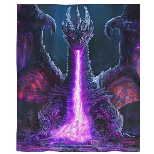 Purple Dragon Breath Throw Blanket - Cozy Gift