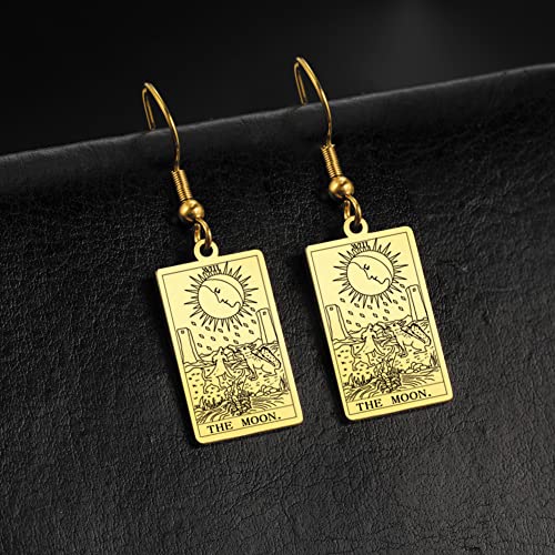 Moon Tarot Card Dangle Earrings for Wiccans