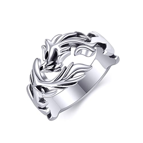 925 Silver Gothic Adjustable Dragon Ring for Everyone