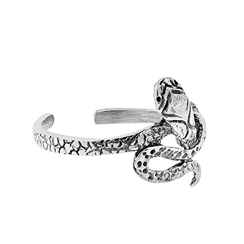 Gothic Snake Sterling Silver Adjustable Ring