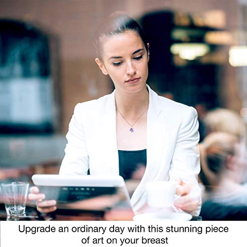 Purple Crystal Unicorn Pendant Necklace in Silver