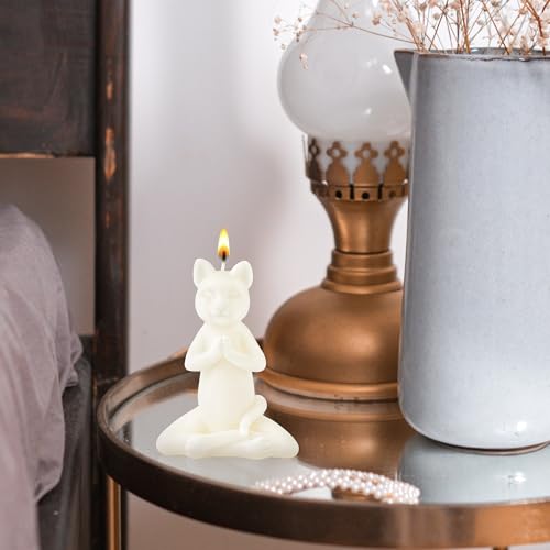 Zen Cat Candle for Meditation and Aromatherapy