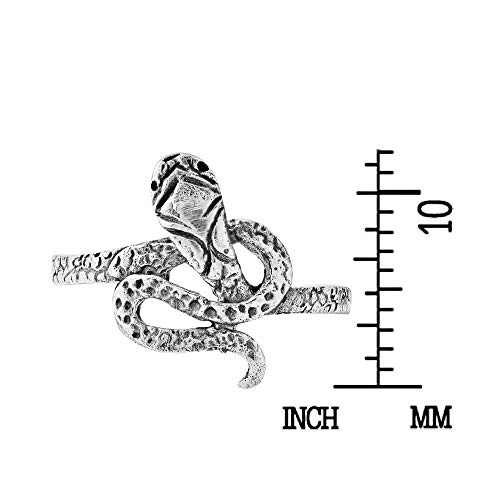 Gothic Snake Sterling Silver Adjustable Ring