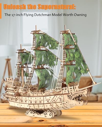 Flying Dutchman 3D Pirate Ship Wooden Puzzle Kit
