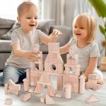 Wooden Building Blocks Set for Kids, 72 PCS