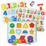 Montessori Wooden Toddler Puzzle Set - 3 Pieces