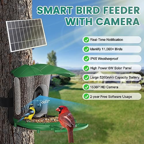 Smart Bird Feeder with Camera and Solar Panel