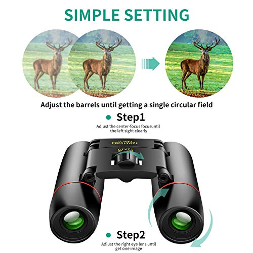 Compact 12x25 Binoculars for Bird Watching and Events