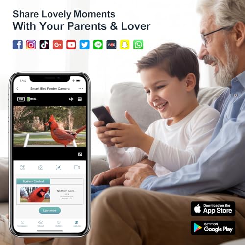 Smart Bird Feeder Camera with AI and 1080P HD