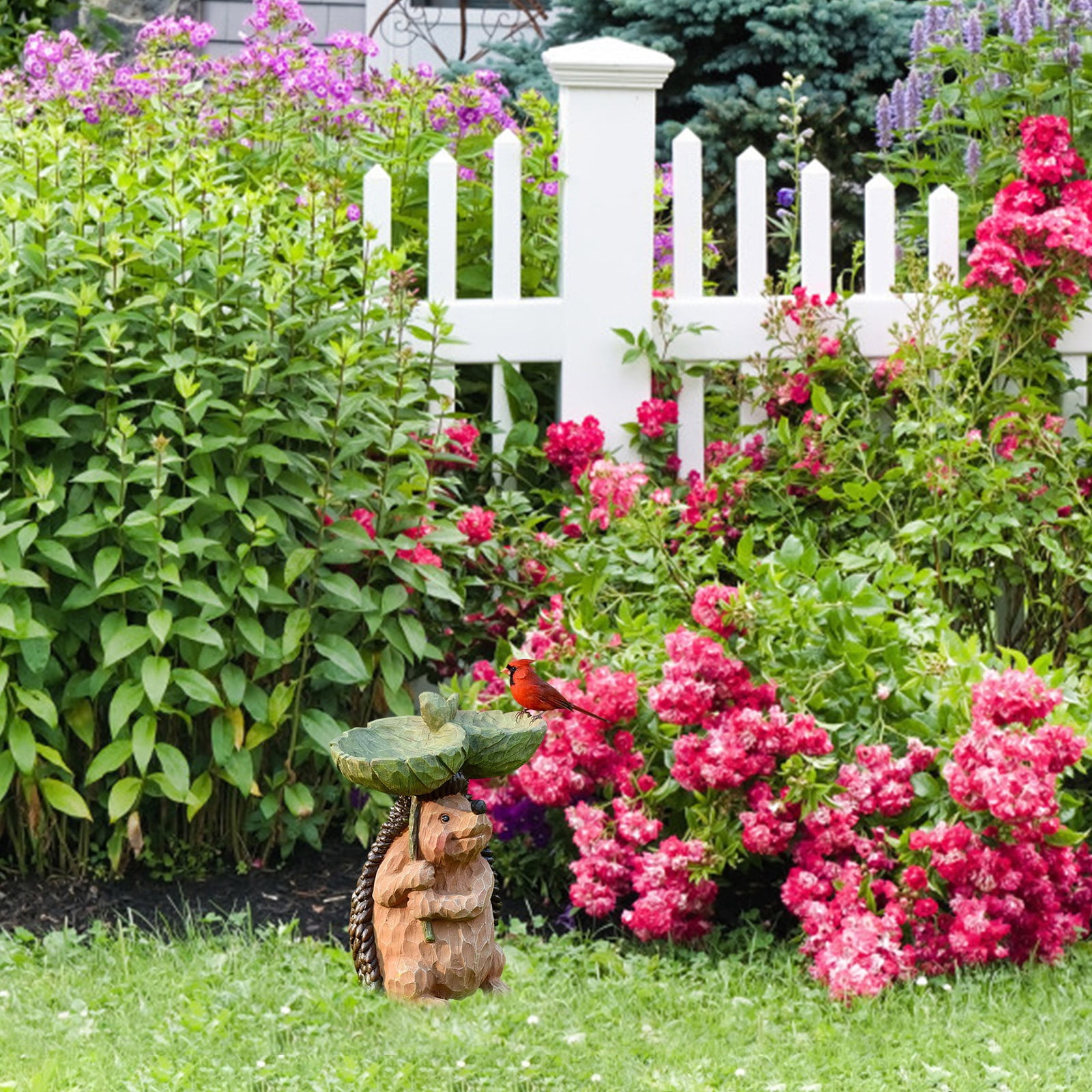 Handmade Resin Bird Bath Bowl for Outdoor Decor
