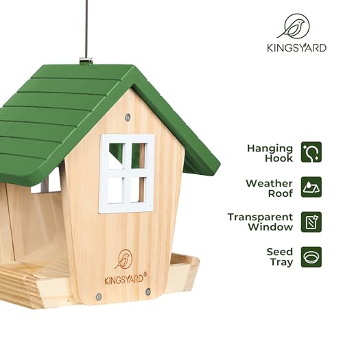 Kingsyard Farmhouse Hanging Bird Feeder with Dual Platforms