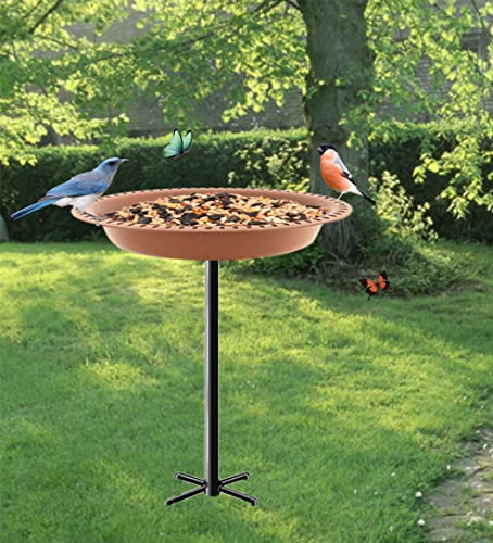 Upgraded Bird Bath with Metal Stake and Feeder