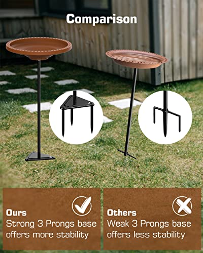 Freestanding Outdoor Bird Bath with Metal Stand