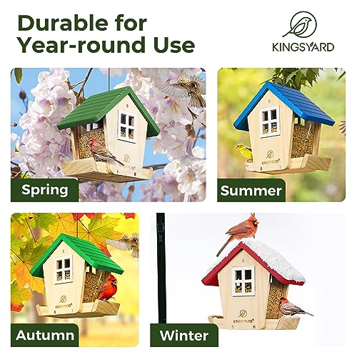 Kingsyard Farmhouse Hanging Bird Feeder with Dual Platforms