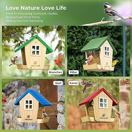 Kingsyard Farmhouse Hanging Bird Feeder with Dual Platforms