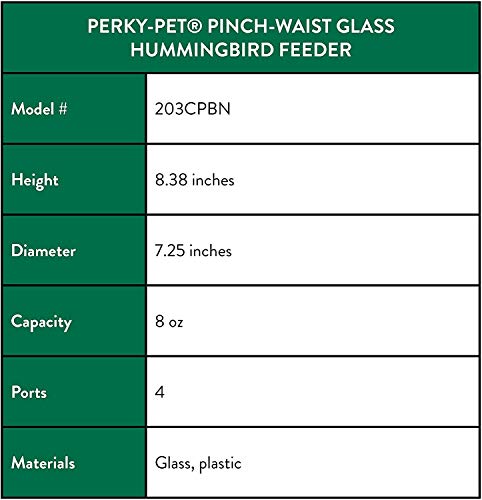 Perky-Pet Glass Hummingbird Feeder with Ant Moat