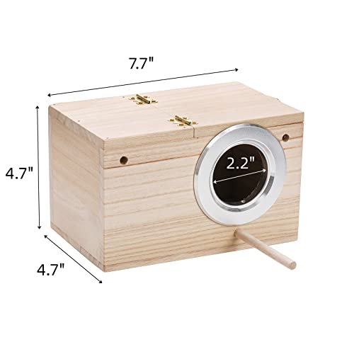Hiceeden 2 Pack Natural Wood Bird Nest Boxes