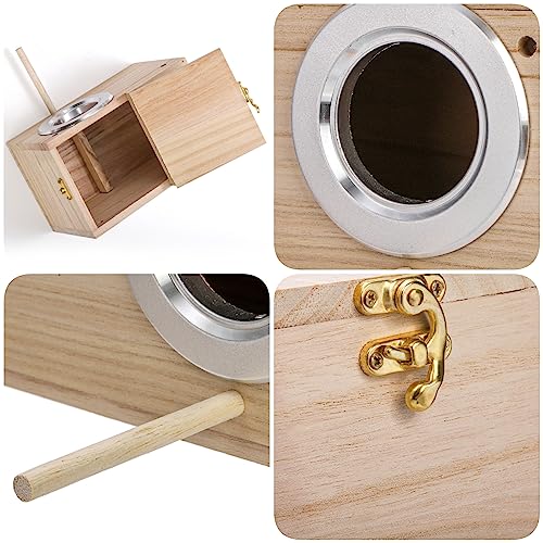 Hiceeden 2 Pack Natural Wood Bird Nest Boxes