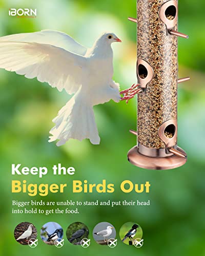 Copper Bird Feeder Station with Hanging Hooks