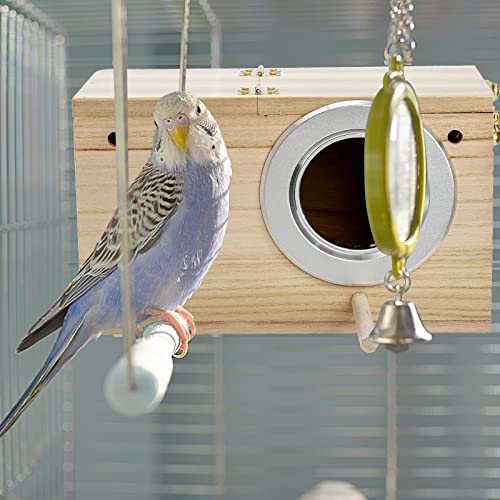 Hiceeden 2 Pack Natural Wood Bird Nest Boxes