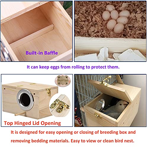Wood Bird Nest Box with Perch for Budgies