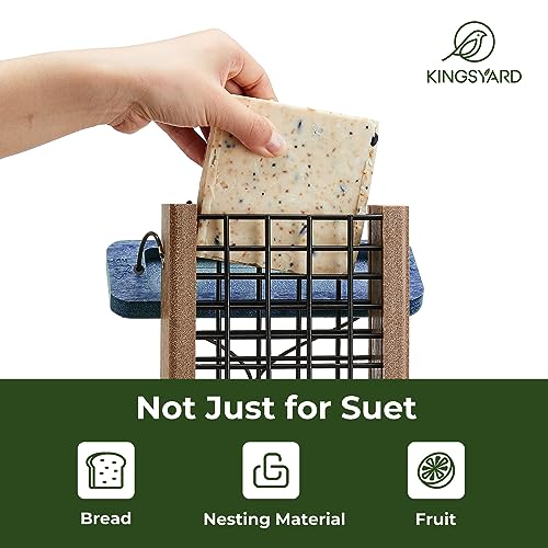 Double Capacity Plastic Suet Bird Feeder - Blue