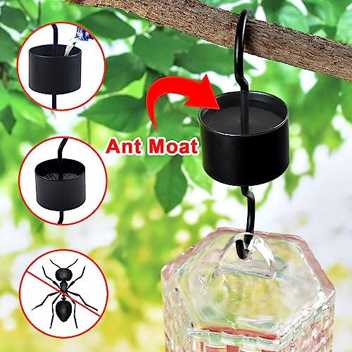 JALAMWANG 15 oz Glass Hummingbird Feeder with Ant Moat