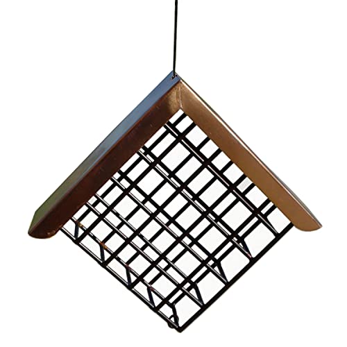 Hanging Suet Basket with Roof for Wild Birds