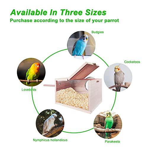 Clear Parakeet Nesting Box with Perch for Cages