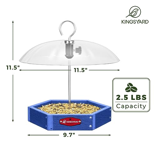 Kingsyard Adjustable Dome Bird Feeder in Blue