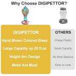 Hand Blown Blue Hummingbird Feeder with 4 Ports